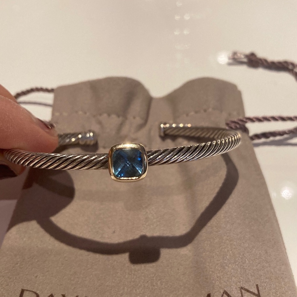 David Yurman Blue Topaz Albion Cable Bracelet